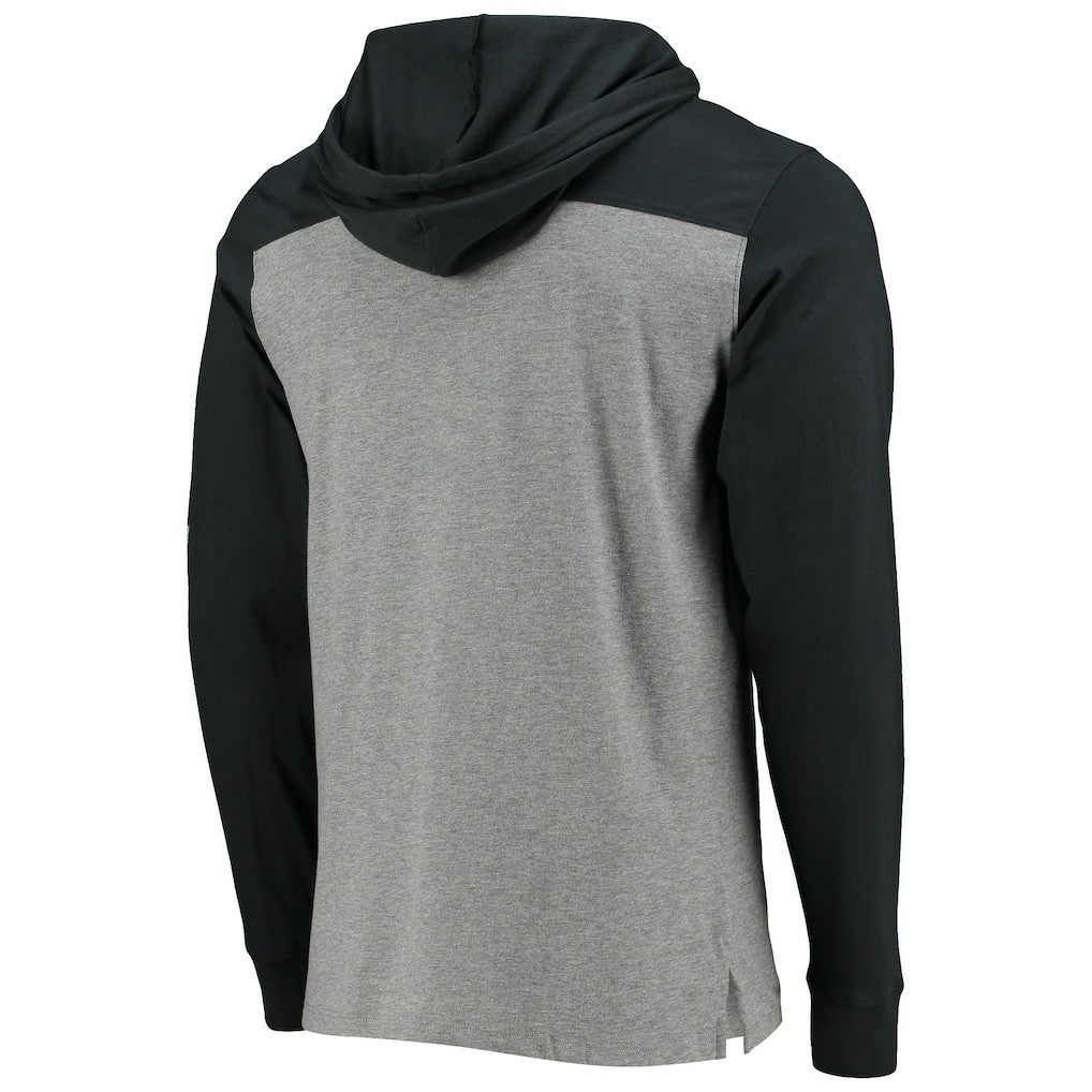 47 brand New Orleans Saints '47 Franklin Wooster Throwback Long Sleeve Hoodie T-Shirt Heathered Gray