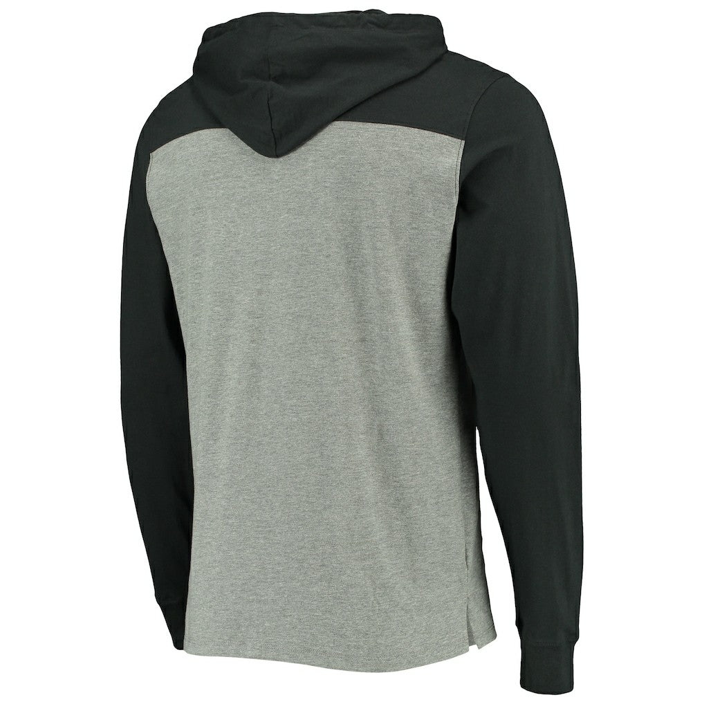 47 brand Pittsburgh Steelers '47 Franklin Wooster Throwback Long Sleeve Hoodie T-Shirt Heathered Gray