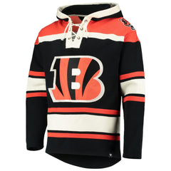 47 brand Cincinnati Bengals '47 Lacer V-Neck Pullover Hoodie Black