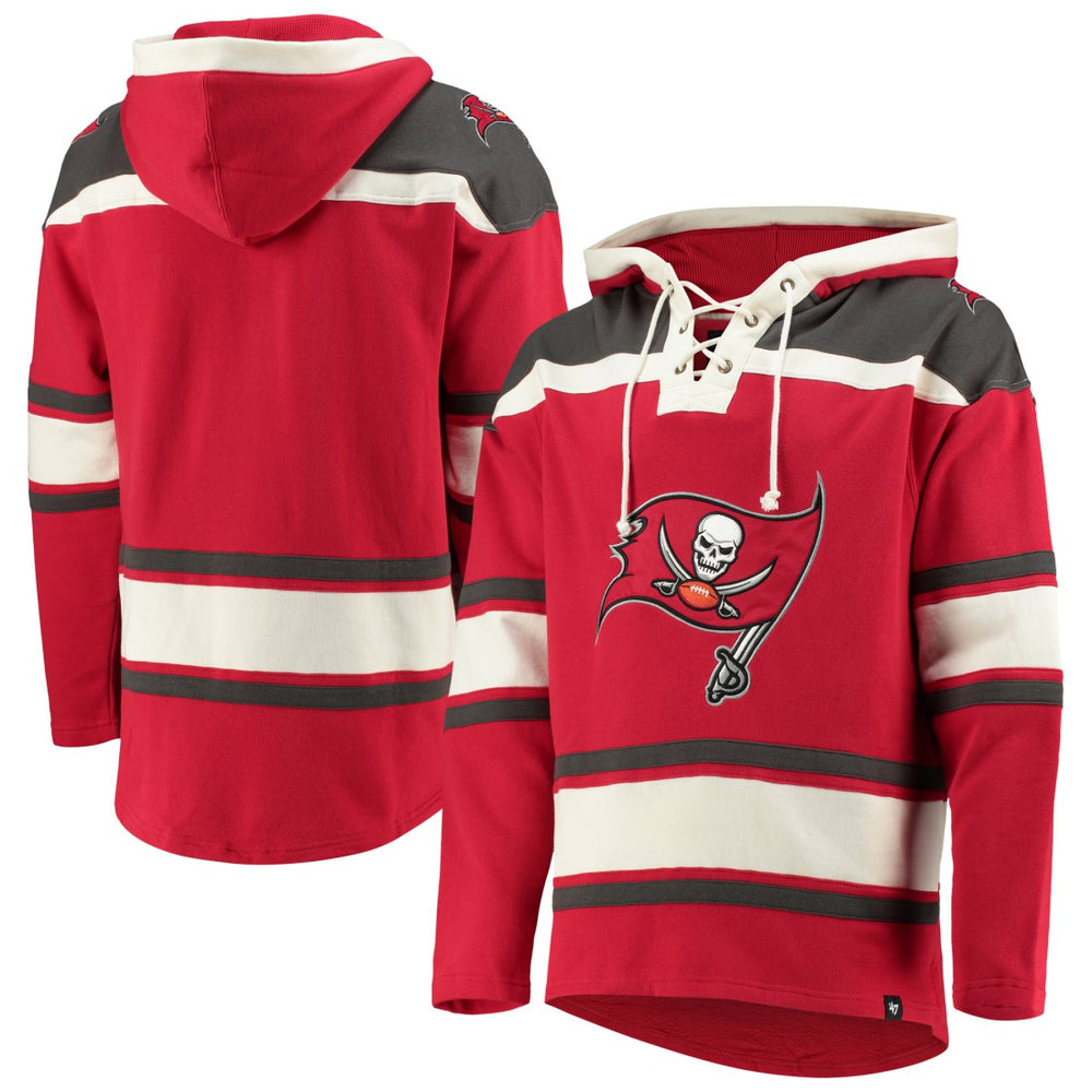 47 brand Tampa Bay Buccaneers '47 Lacer V-Neck Pullover Hoodie Red