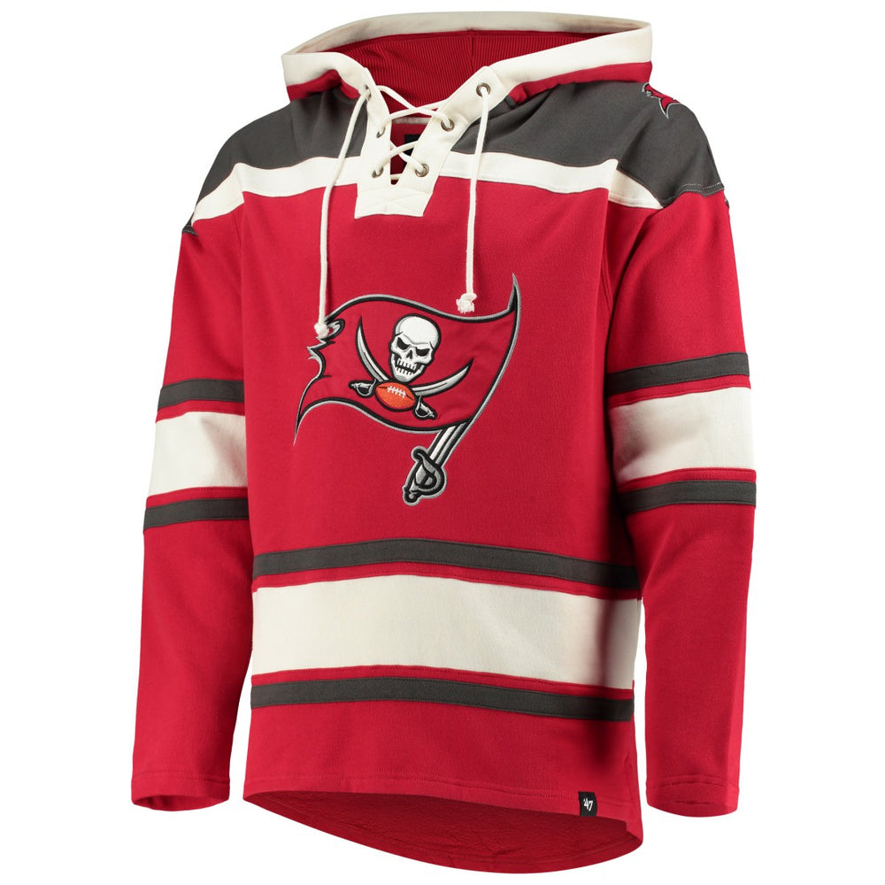47 brand Tampa Bay Buccaneers '47 Lacer V-Neck Pullover Hoodie Red