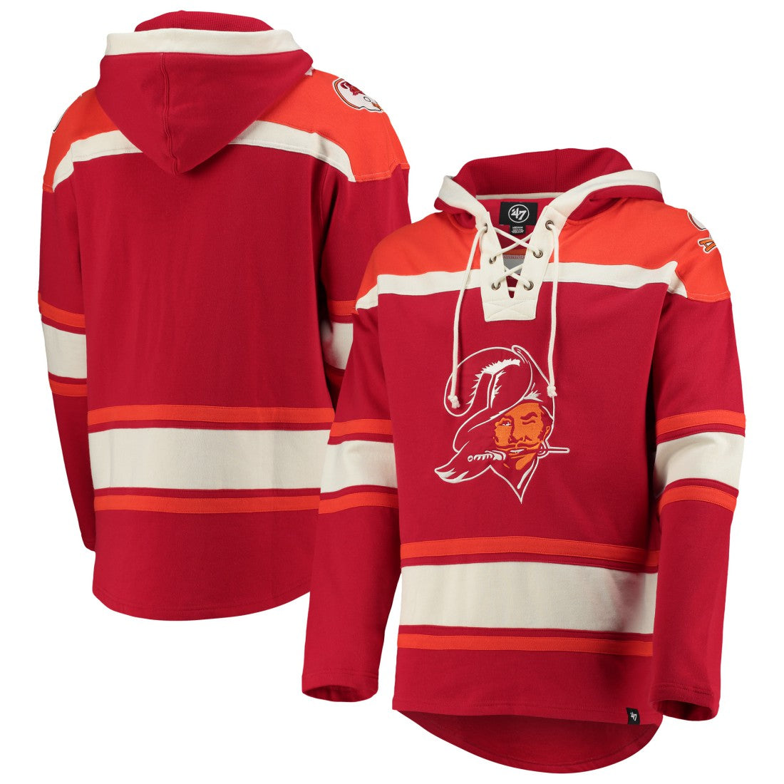 47 brand Tampa Bay Buccaneers '47 Throwback Lacer Pullover Hoodie Red