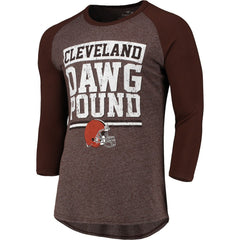 Fanatics Cleveland Browns Pastime Raglan 3/4-Sleeve T-Shirt Heathered Brown