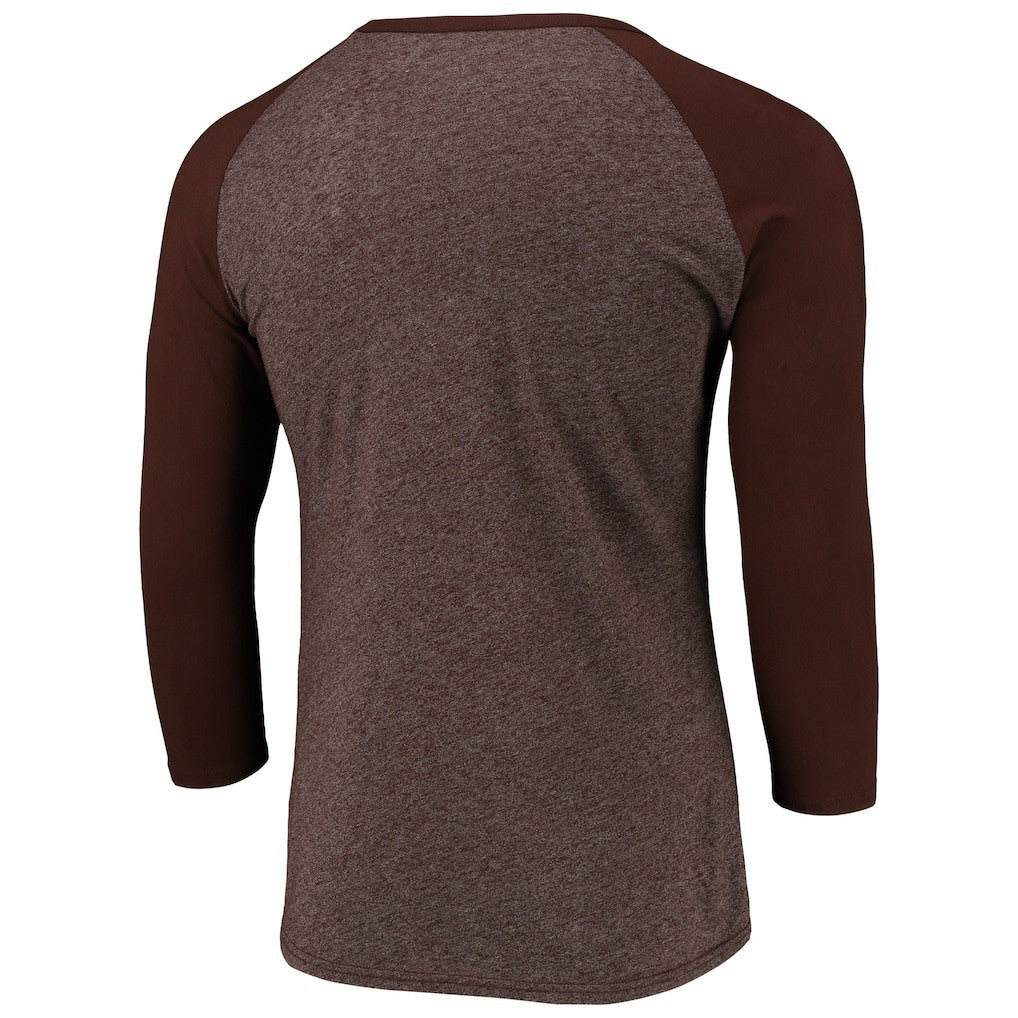 Fanatics Cleveland Browns Pastime Raglan 3/4-Sleeve T-Shirt Heathered Brown