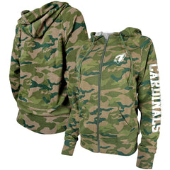 Arizona Cardinals New Era Women's Raglan Full-Zip Hoodie Camo