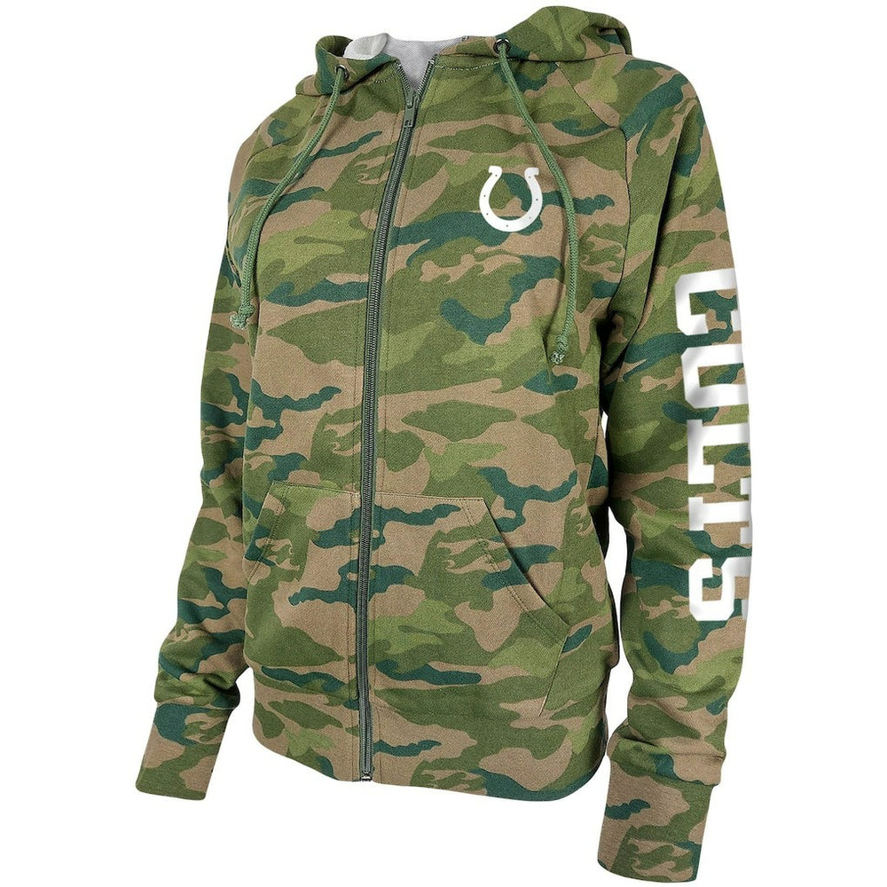 Indianapolis Colts New Era Women's Raglan Full-Zip Hoodie Camo
