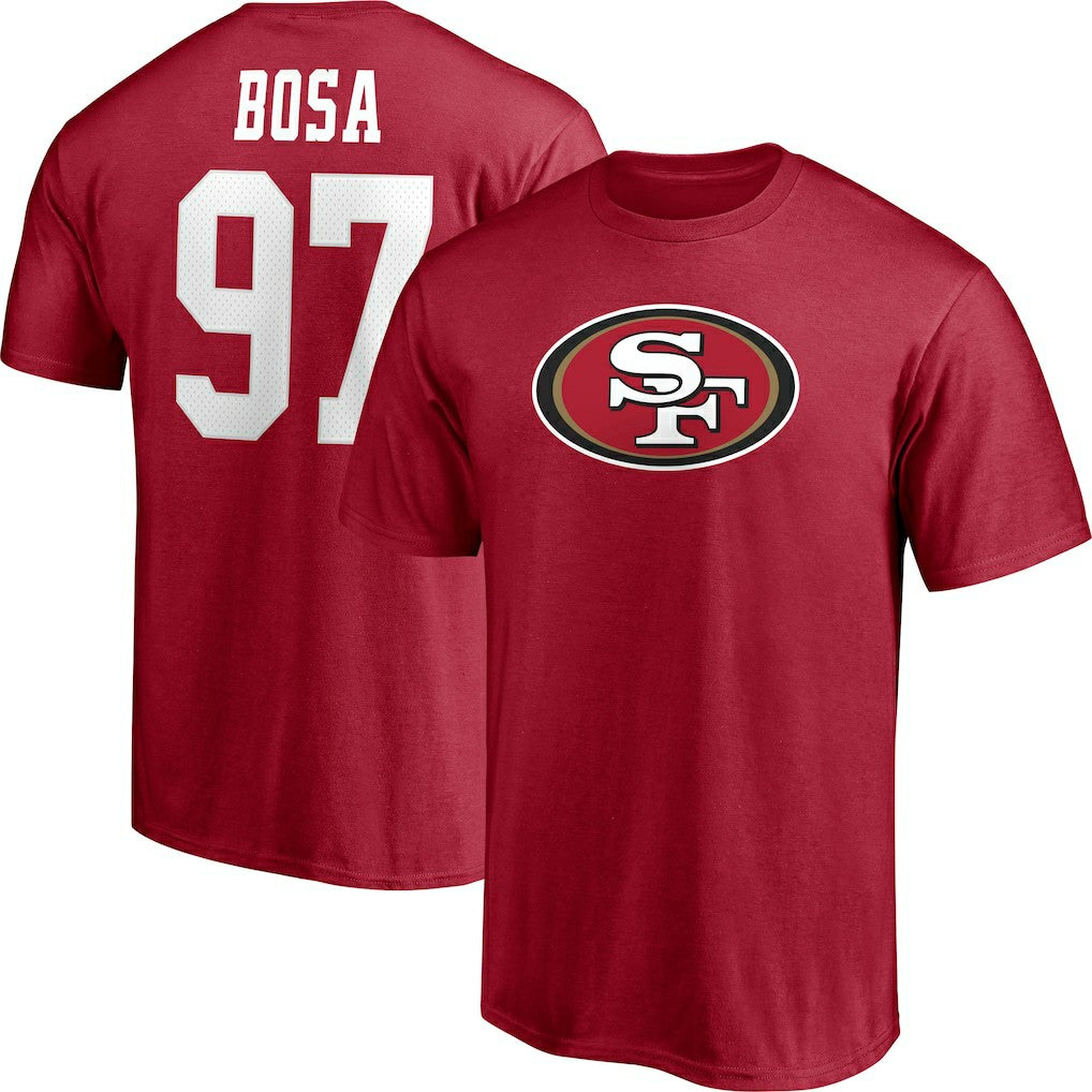 Fanatics Nick Bosa San Francisco 49ers Player Icon Name & Number T-Shirt Scarlet