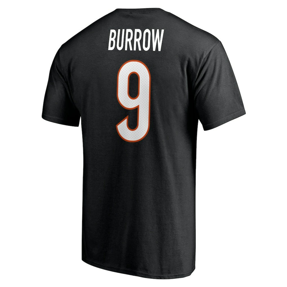 Fanatics Joe Burrow Cincinnati Bengals Player Icon Name & Number T-Shirt Black