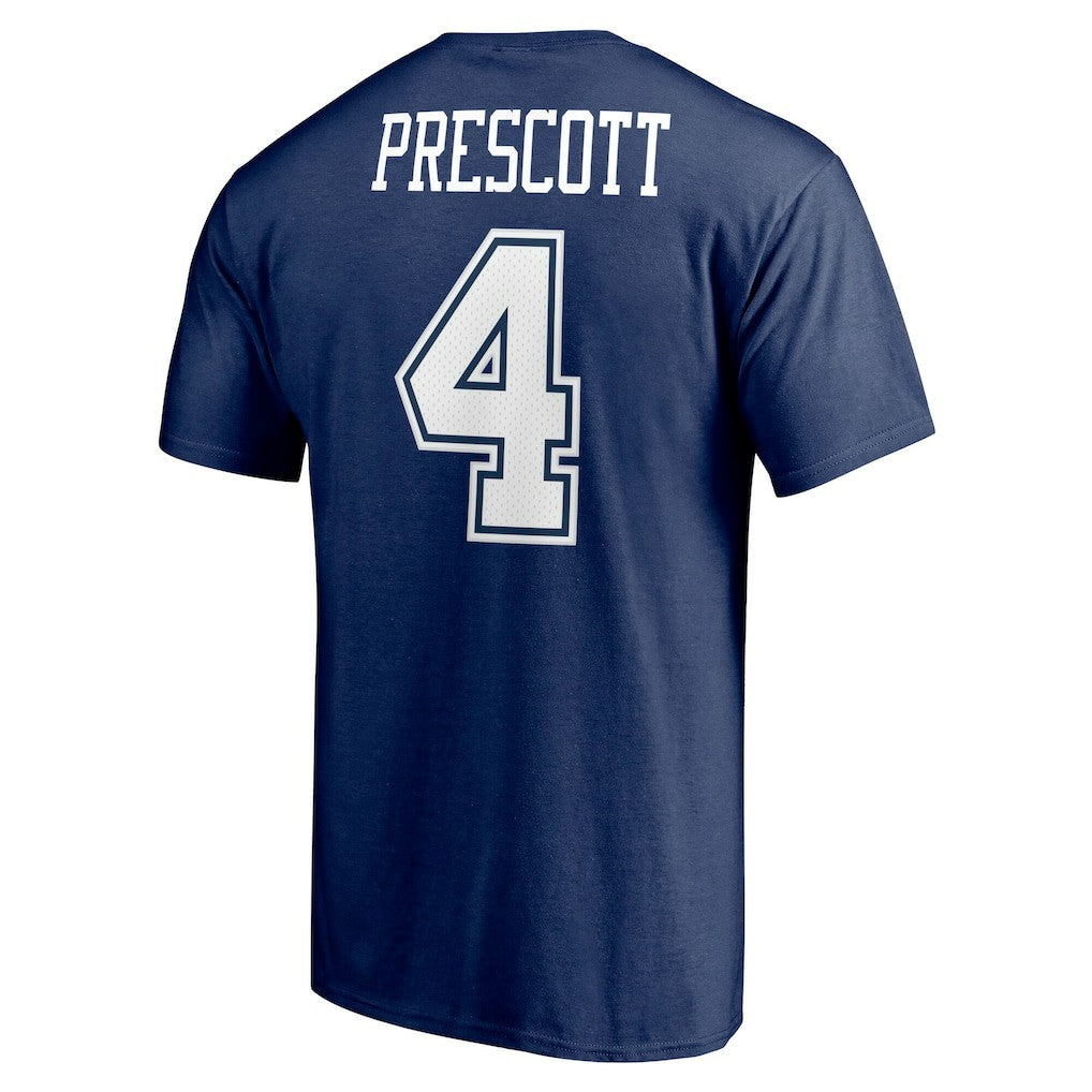 Fanatics Dak Prescott Dallas Cowboys Player Icon Name & Number T-Shirt Navy