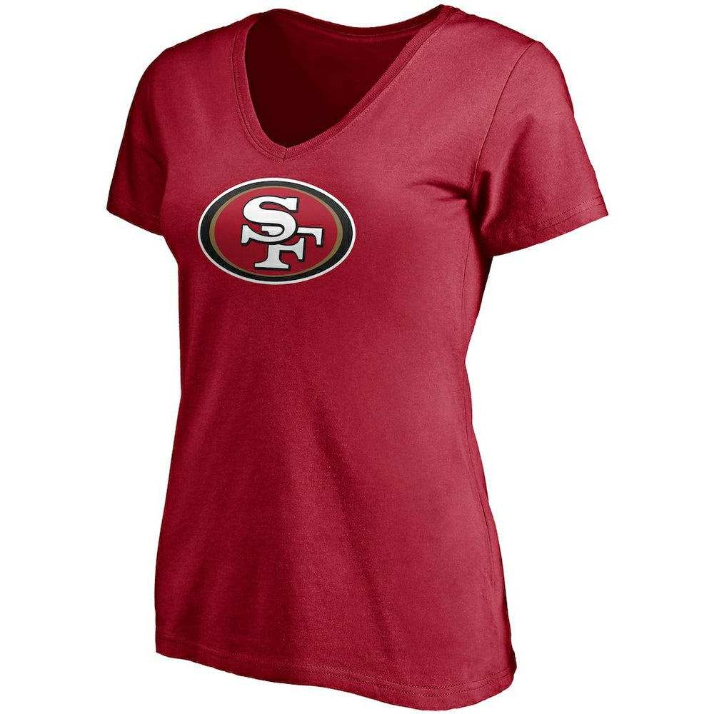 Fanatics Nick Bosa San Francisco 49ers Women's Player Icon Name & Number V-Neck T-Shirt Scarlet