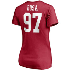 Fanatics Nick Bosa San Francisco 49ers Women's Player Icon Name & Number V-Neck T-Shirt Scarlet