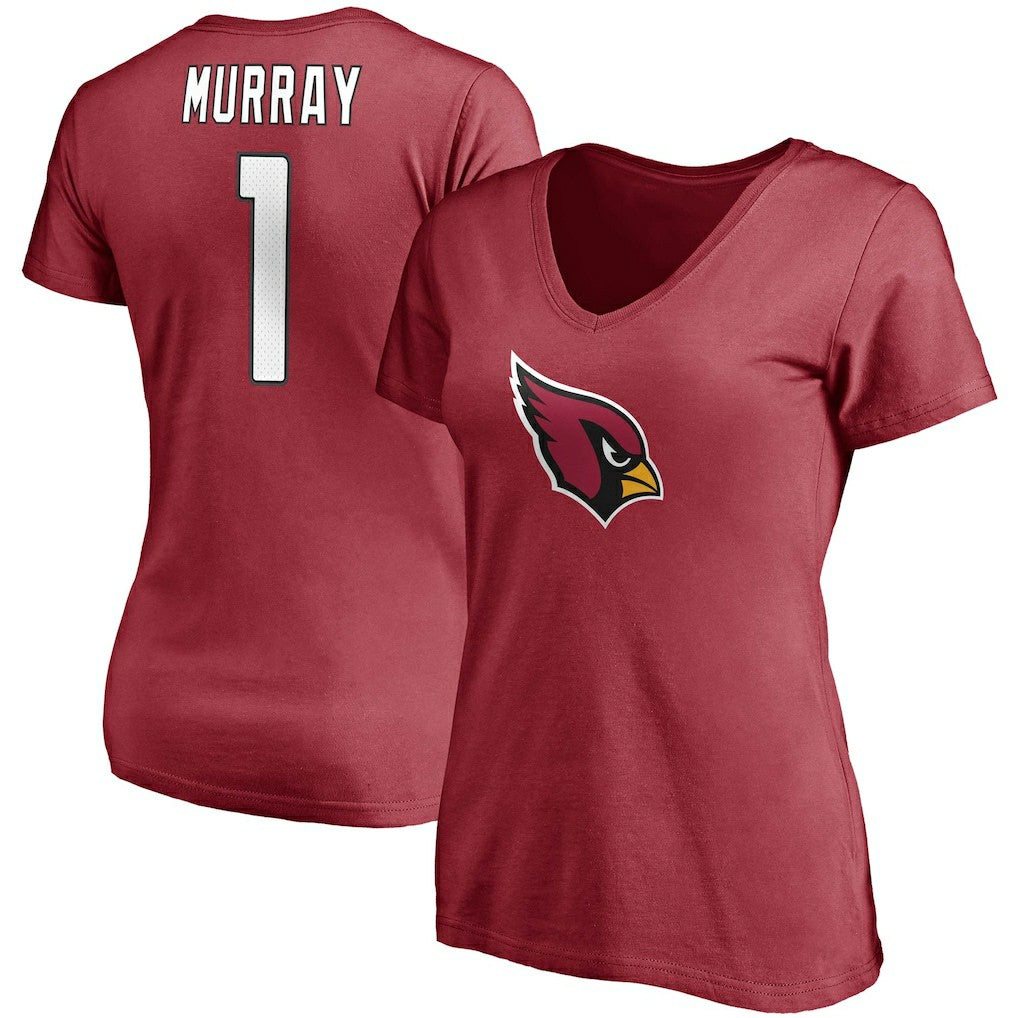 Fanatics Kyler Murray Arizona Cardinals Women's Player Icon Name & Number V-Neck T-Shirt Cardinal