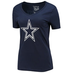 Fanatics Dak Prescott Dallas Cowboys Women's Player Icon Name & Number V-Neck T-Shirt Navy