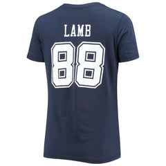 Fanatics CeeDee Lamb Dallas Cowboys Women's Player Icon Name & Number V-Neck T-Shirt Navy