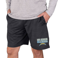 Los Angeles Chargers Concepts Sport Bullseye Knit Jam Shorts Charcoal