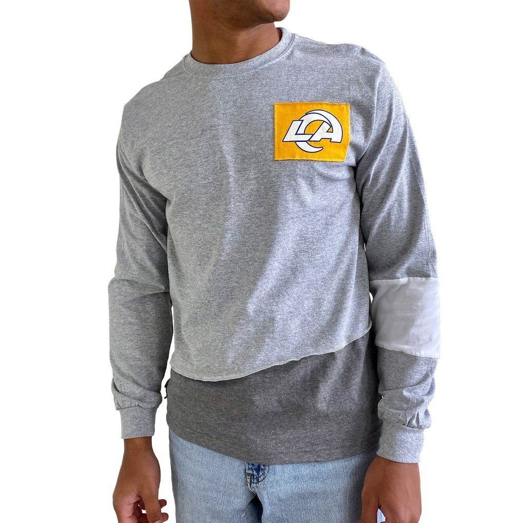 Los Angeles Rams Refried Apparel Sustainable Angle Long Sleeve T-Shirt Gray