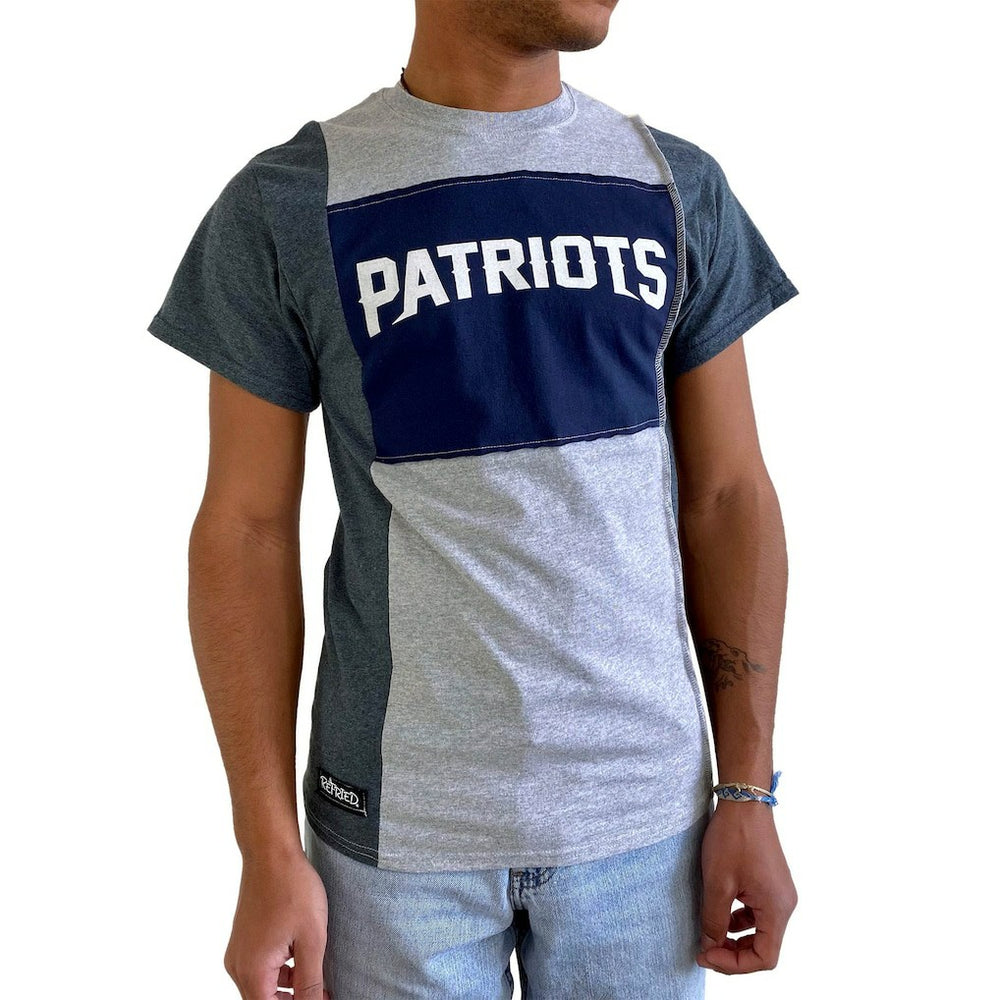 New England Patriots Refried Apparel Sustainable Split T-Shirt Heather Gray