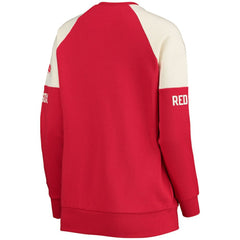 Boston Red Sox Starter Women's Baseline Raglan Pullover Sweatshirt - Red/Navy - MLB Discount