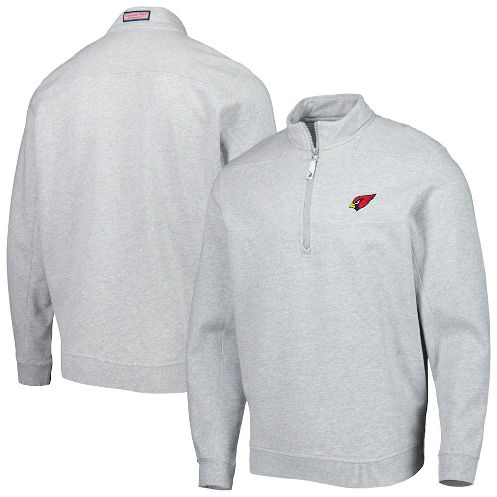 Arizona Cardinals Vineyard Vines Shep Shirt Quarter-Zip Sweatshirt Heather Gray