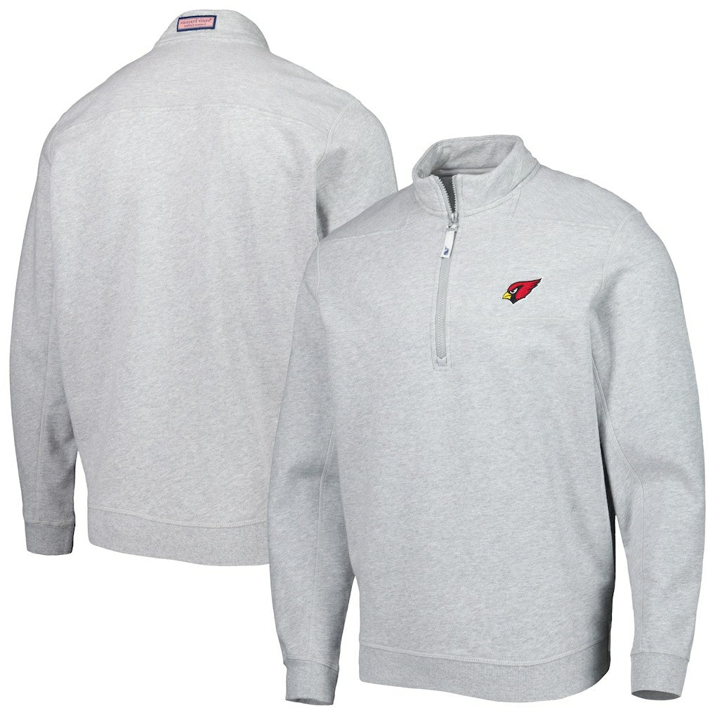 Arizona Cardinals Vineyard Vines Shep Shirt Quarter-Zip Sweatshirt Heather Gray