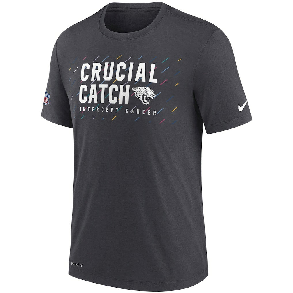 Nike Jacksonville Jaguars NFL Crucial Catch Performance T-Shirt Charcoal
