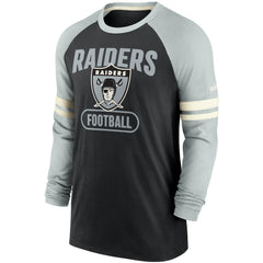 Nike Las Vegas Raiders Throwback Raglan Long Sleeve T-Shirt Black/Silver