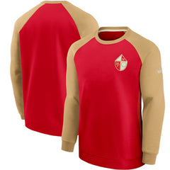 Nike San Francisco 49ers Historic Raglan Crew Performance Sweater Scarlet/Gold
