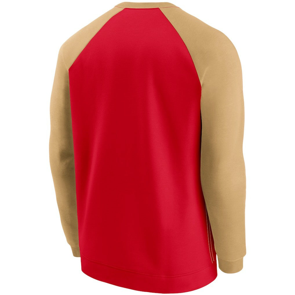 Nike San Francisco 49ers Historic Raglan Crew Performance Sweater Scarlet/Gold