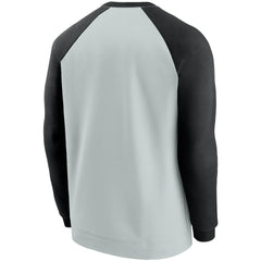 Nike Las Vegas Raiders Historic Raglan Crew Performance Sweater Silver/Black