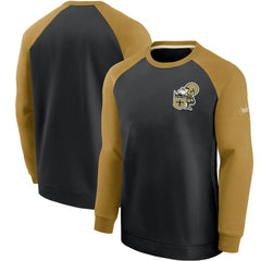 Nike New Orleans Saints Historic Raglan Performance Pullover Sweater Black/Gold
