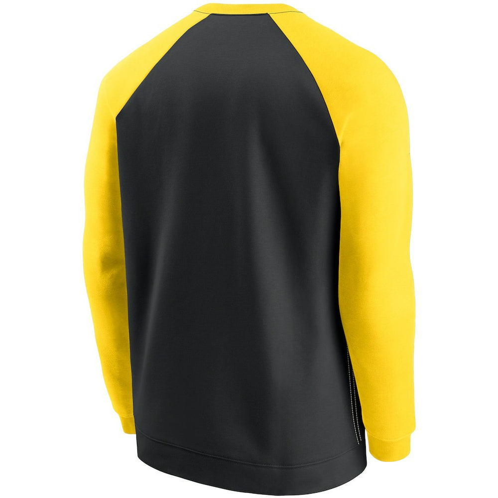 Nike Pittsburgh Steelers Historic Raglan Crew Performance Sweater Black/Gold