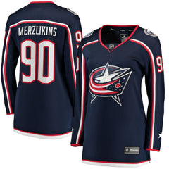 Elvis Merzlikins Columbus Blue Jackets Fanatics Women's Home Breakaway Jersey - Navy - NHL 4184598