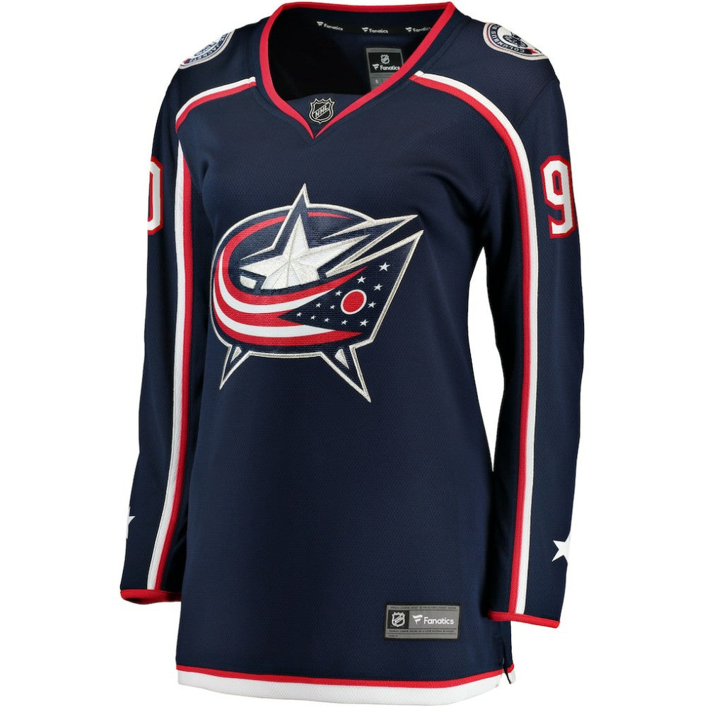 Elvis Merzlikins Columbus Blue Jackets Fanatics Women's Home Breakaway Jersey - Navy - NHL 4184598