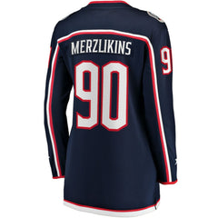 Elvis Merzlikins Columbus Blue Jackets Fanatics Women's Home Breakaway Jersey - Navy - NHL 4184598