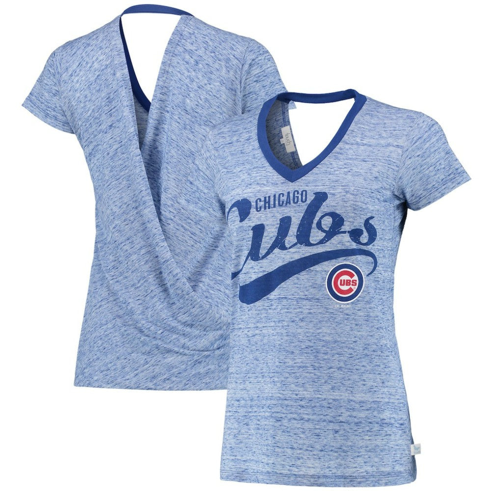 Chicago Cubs Touch Women's Hail Mary V-Neck Back Wrap T-Shirt - Royal - MLB on Sale