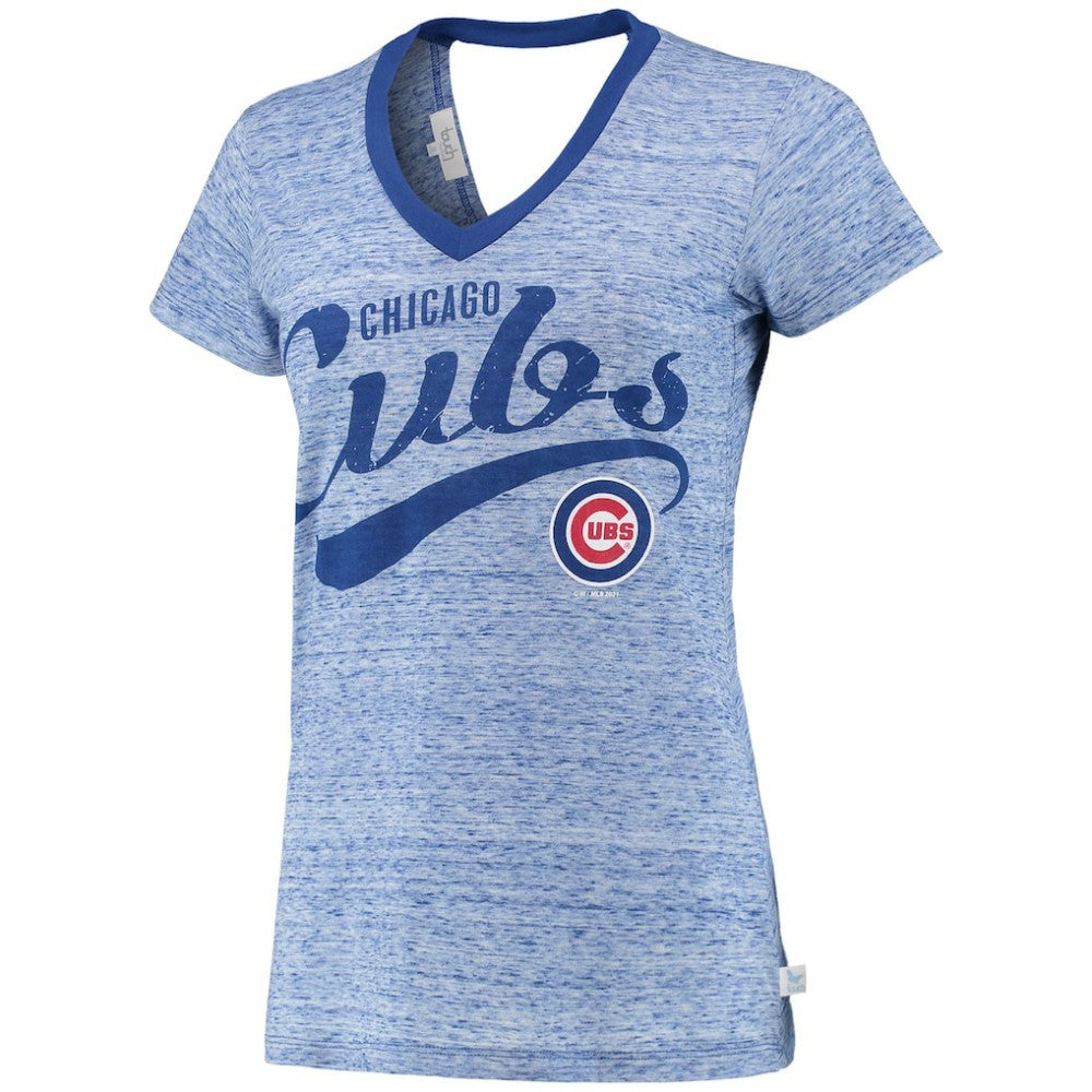 Chicago Cubs Touch Women's Hail Mary V-Neck Back Wrap T-Shirt - Royal - MLB on Sale
