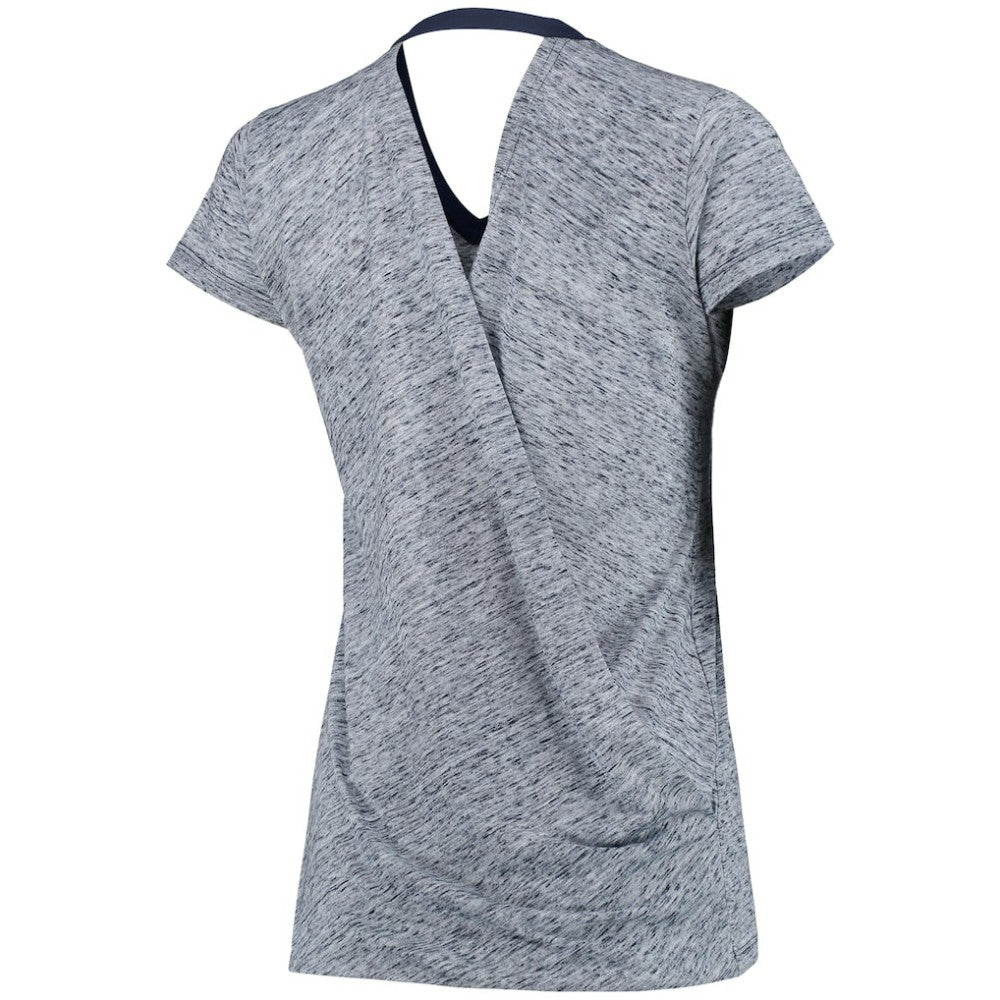 Detroit Tigers Touch Women's Hail Mary V-Neck Back Wrap T-Shirt - Navy - MLB on Sale