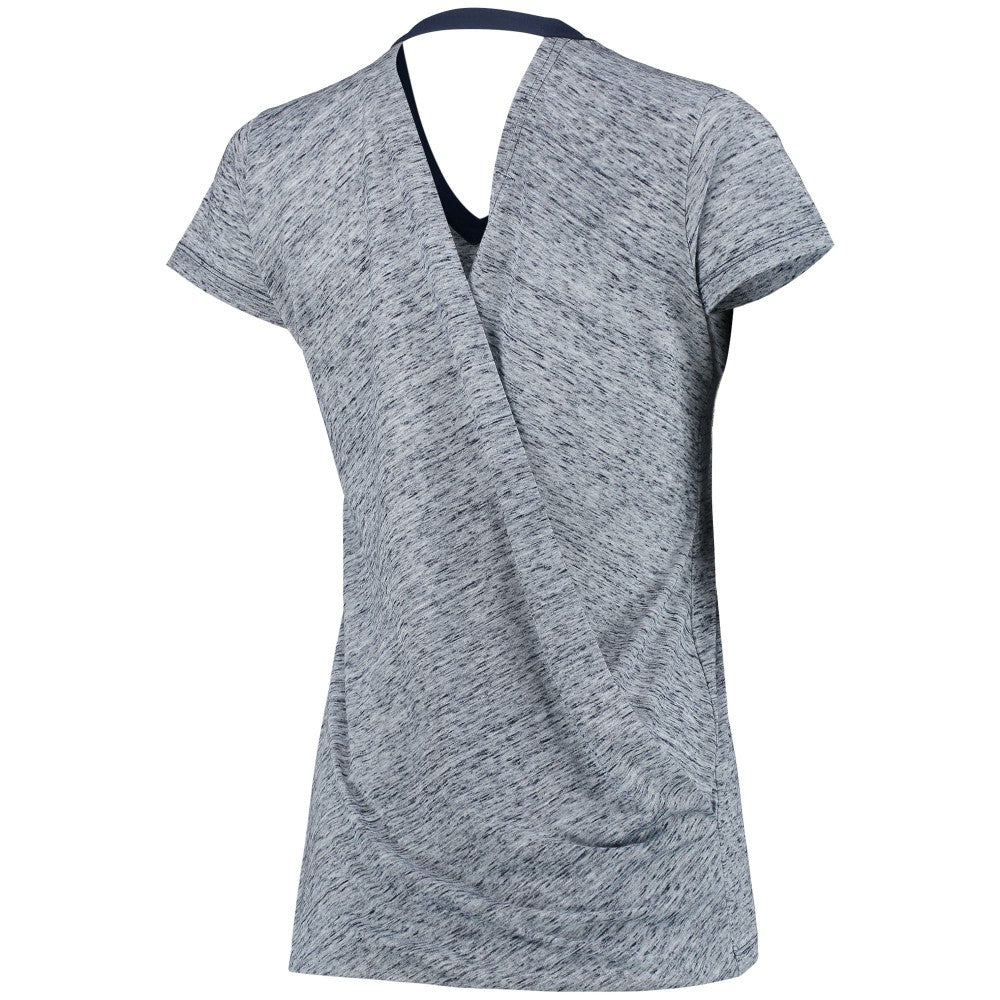 Milwaukee Brewers Touch Women's Hail Mary V-Neck Back Wrap T-Shirt - Navy - MLB Online