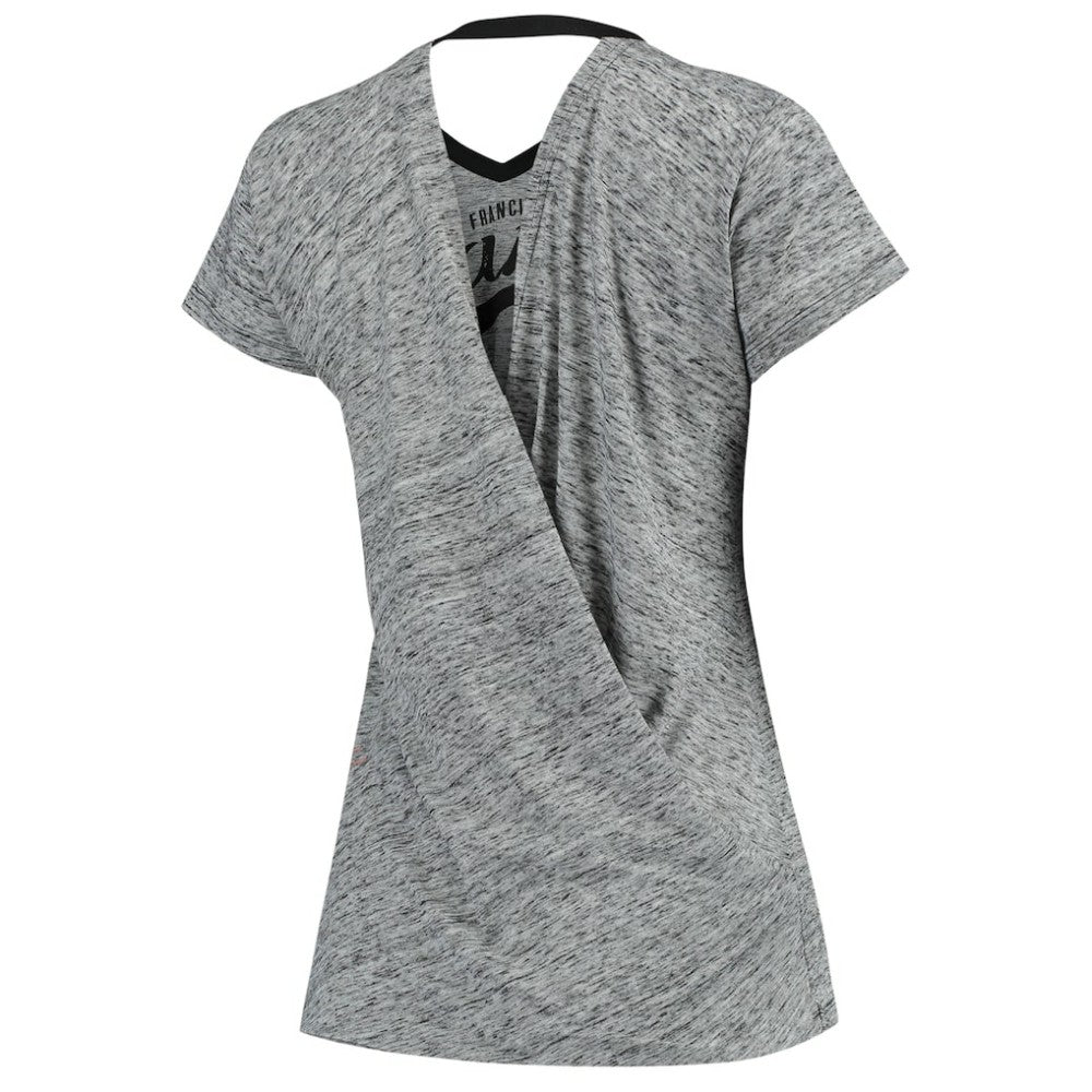 San Francisco Giants Touch Women's Hail Mary V-Neck Back Wrap T-Shirt - Black - MLB on Sale