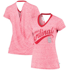 St. Louis Cardinals Touch Women's Hail Mary V-Neck Back Wrap T-Shirt - Red - MLB Sale