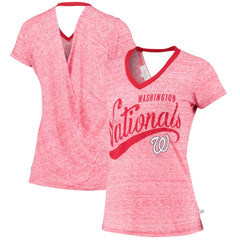Washington Nationals Touch Women's Hail Mary V-Neck Back Wrap T-Shirt - Red - MLB Online
