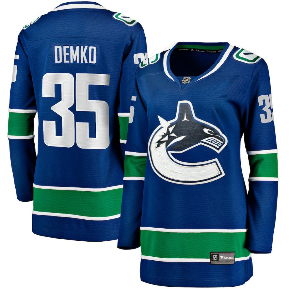 Thatcher Demko Vancouver Canucks Fanatics Women's Home Breakaway Jersey - Blue - NHL 4187818