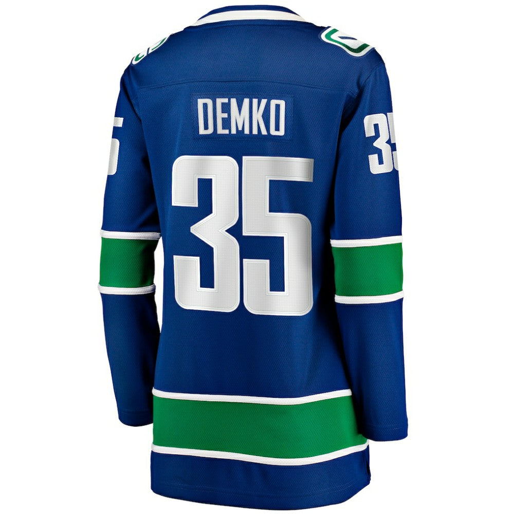 Thatcher Demko Vancouver Canucks Fanatics Women's Home Breakaway Jersey - Blue - NHL 4187818