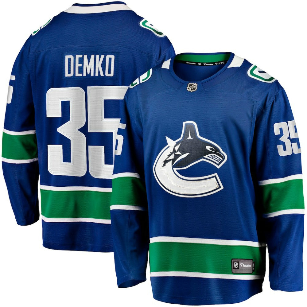 Thatcher Demko Vancouver Canucks Fanatics Home Breakaway Jersey - Blue - NHL 4187823