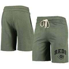 Cincinnati Reds Concepts Sport Mainstream Tri-Blend Shorts - Heathered Olive - MLB Lifestyle