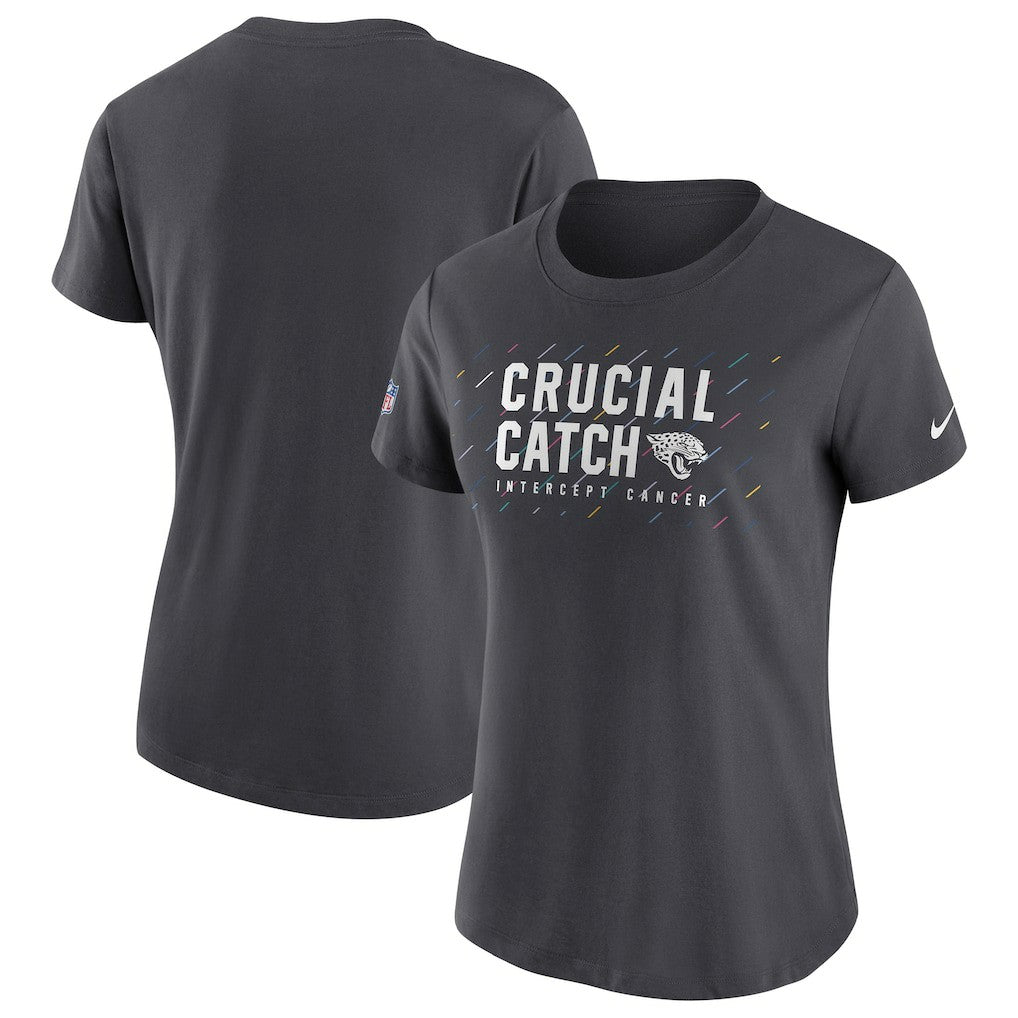 Nike Jacksonville Jaguars Women's NFL Crucial Catch Performance T-Shirt Anthracite