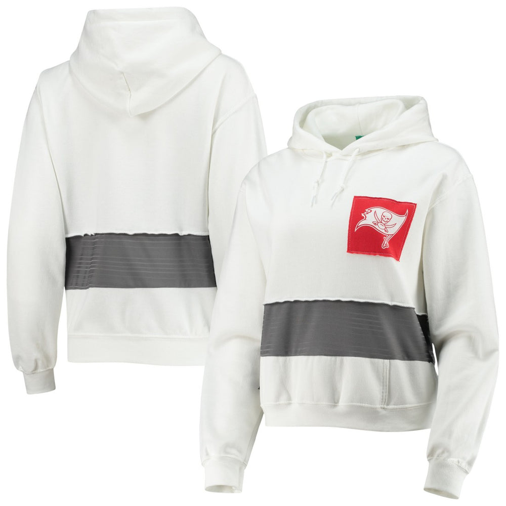Tampa Bay Buccaneers Refried Apparel Women's Sustainable Crop Dolman Pullover Hoodie White