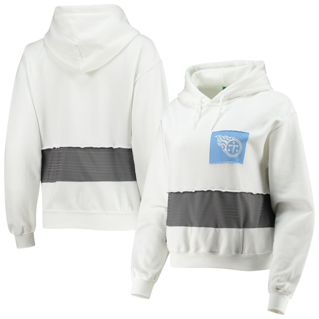 Tennessee Titans Refried Apparel Women's Sustainable Crop Dolman Pullover Hoodie White