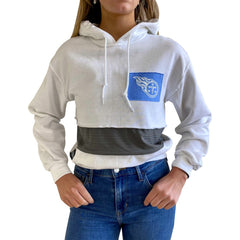 Tennessee Titans Refried Apparel Women's Sustainable Crop Dolman Pullover Hoodie White