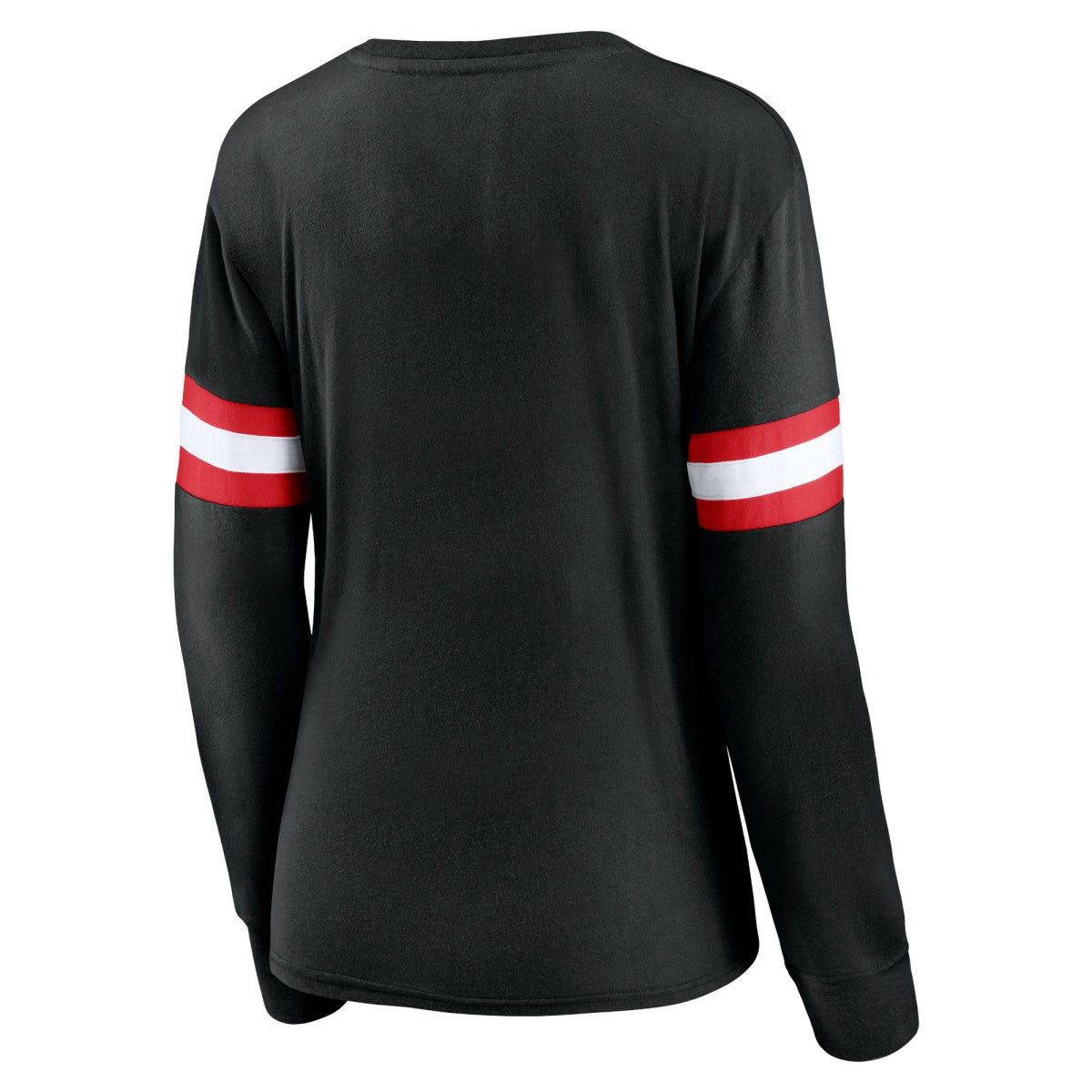 Toronto Raptors Women's Block Party Chest Logo Striped Long Sleeve T-Shirt Black | Fanatics online